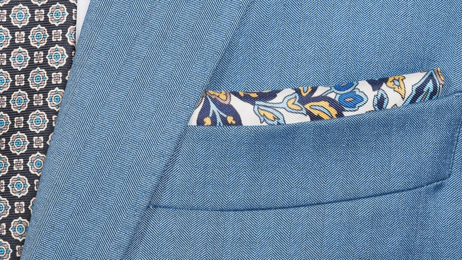 Teal Blue Wool & Silk Suit - slider image 3