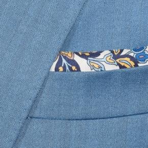 Teal Blue Wool & Silk Suit - thumbnail image 3