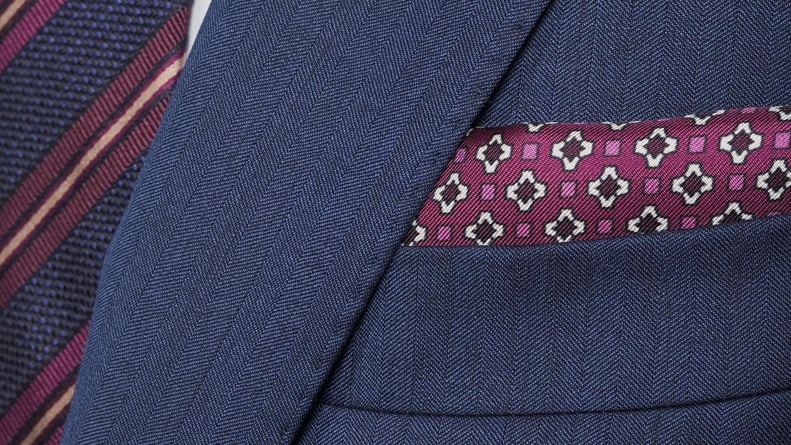 Navy Blue Wool & Silk Suit - slider image 1