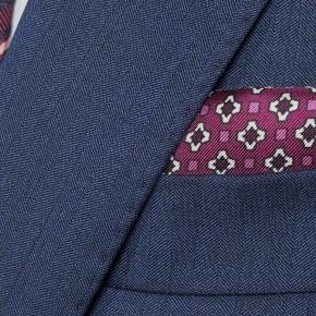 Navy Blue Wool & Silk Suit - thumbnail image 1