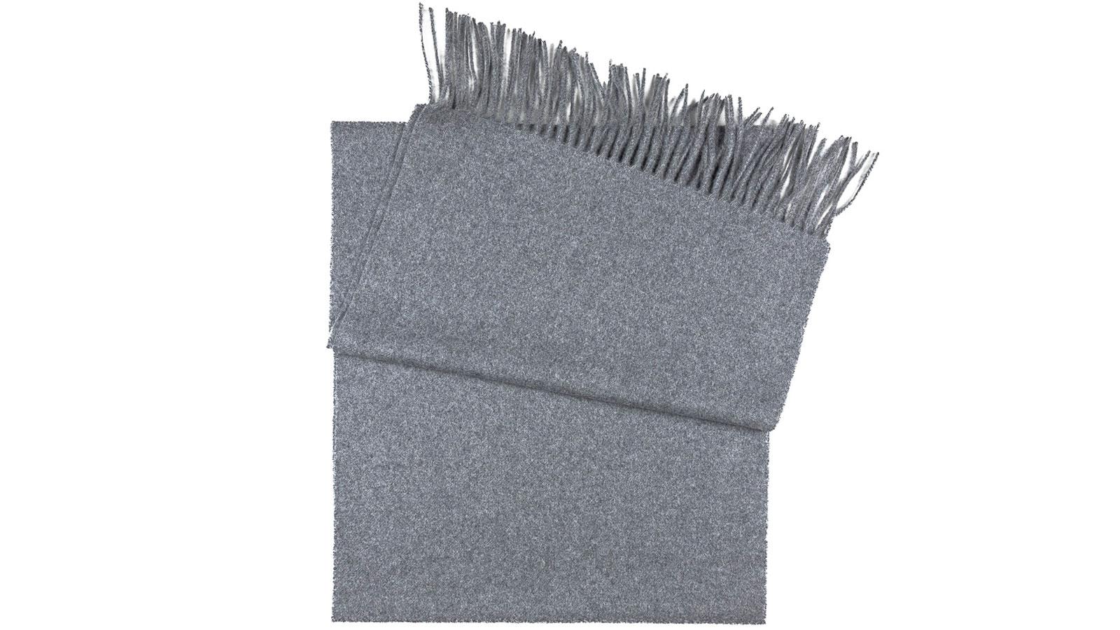 Solid Light Grey Wool Scarf - slider image 
