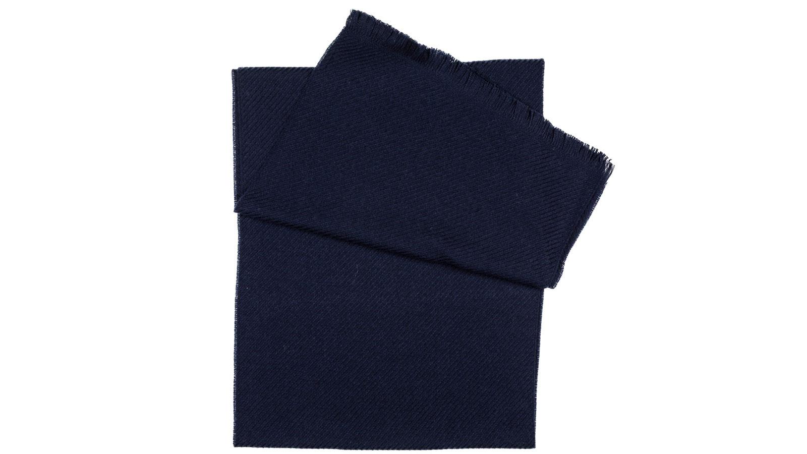Solid Navy Twill Wool Scarf - slider image 