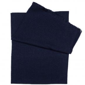 Solid Navy Twill Wool Scarf - thumbnail image 1
