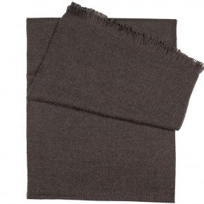 Solid Brown Twill Wool Scarf - thumbnail image 1