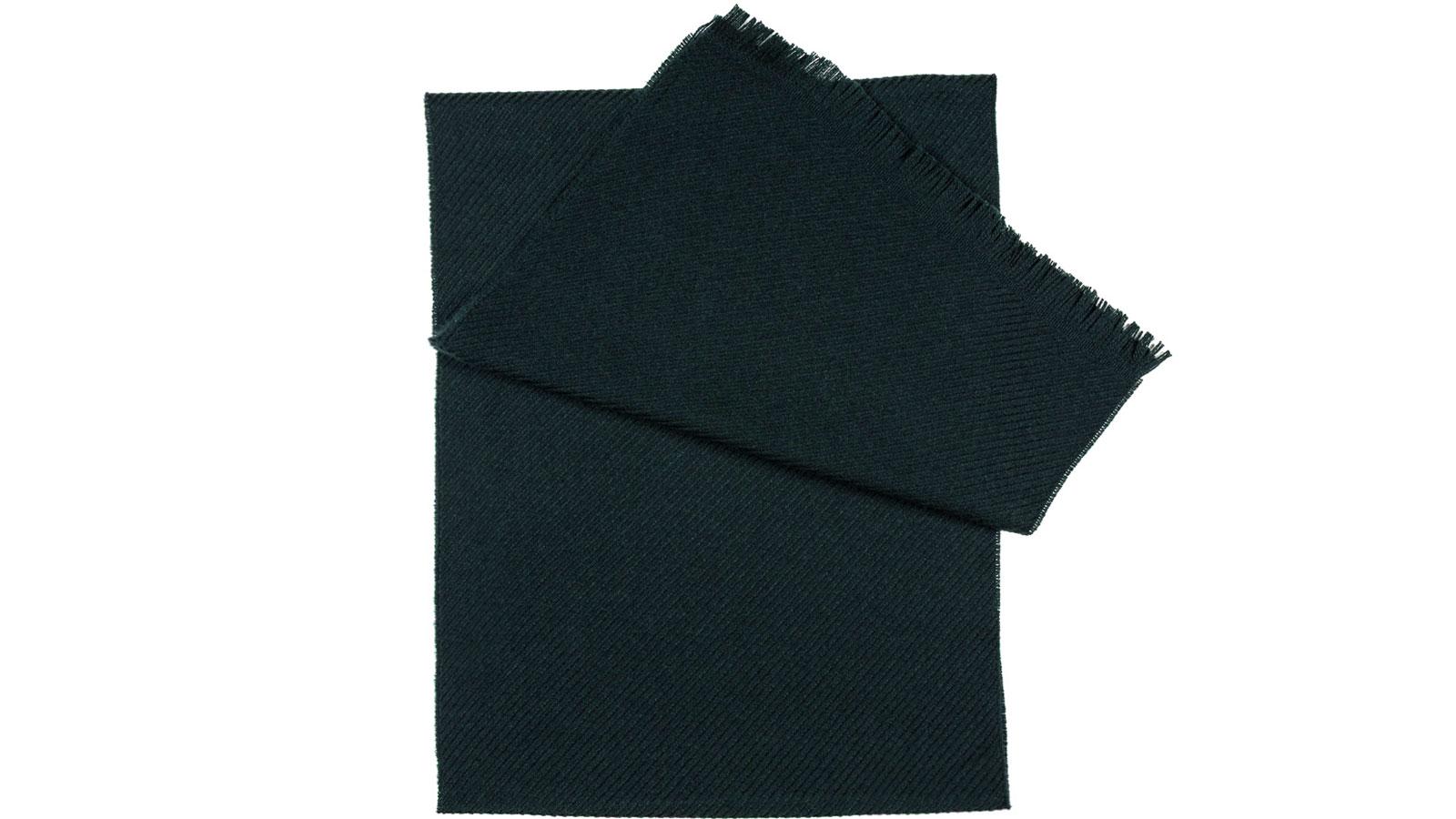 Solid Dark Green Twill Wool Scarf - slider image 