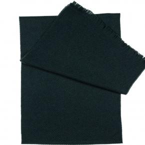 Solid Dark Green Twill Wool Scarf - thumbnail image 1