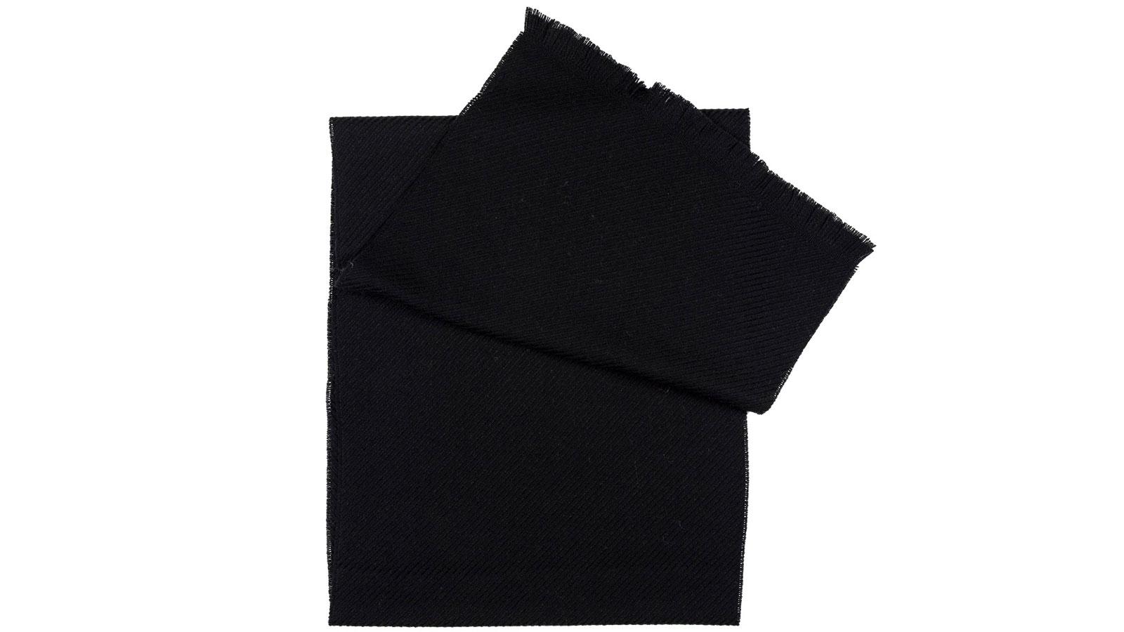 Solid Black Twill Wool Scarf - slider image 2