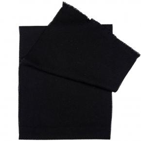 Solid Black Twill Wool Scarf - thumbnail image 2