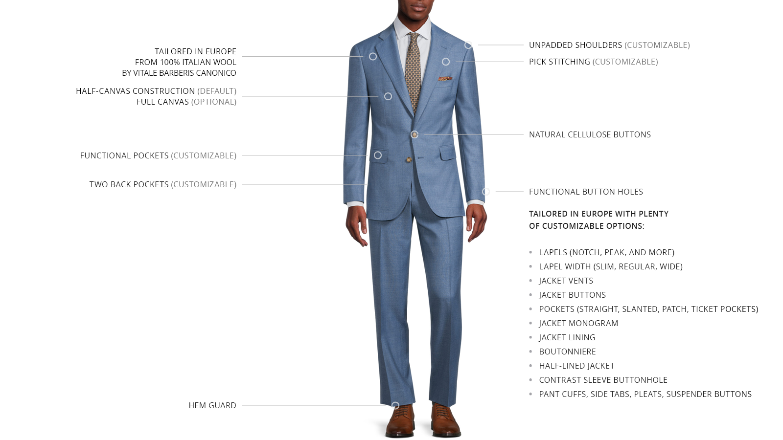 Sky Blue Pick & Pick Natural Bi-Stretch Suit - slider image 3