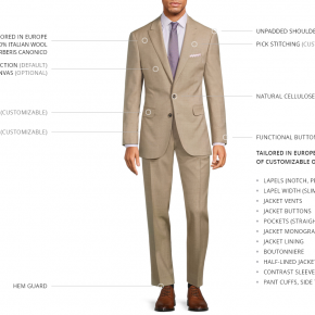 Beige Pick & Pick Natural Bi-Stretch Suit - thumbnail image 3