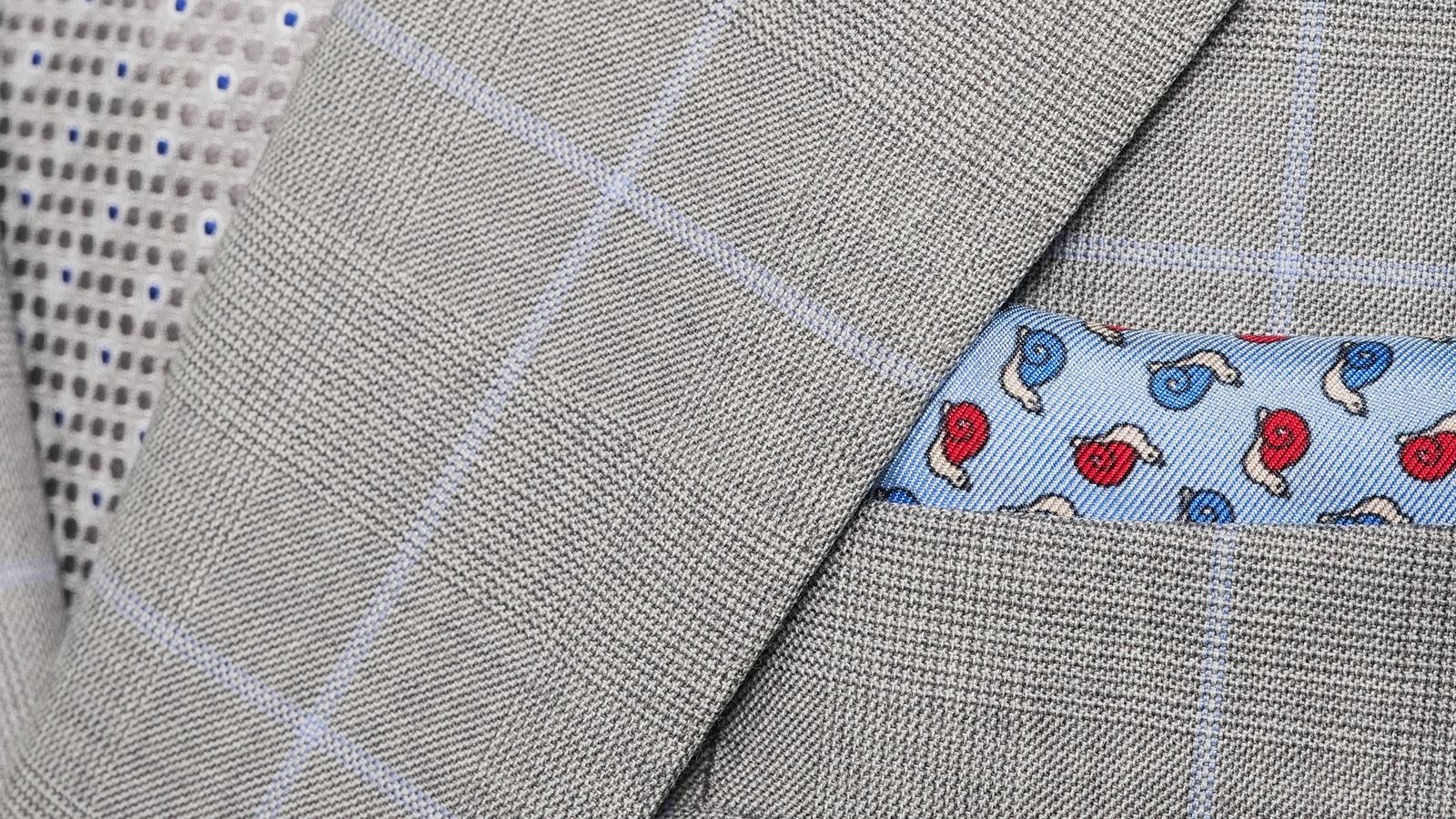 Light Grey Plaid with Lavender Overcheck Suit  - slider image 1