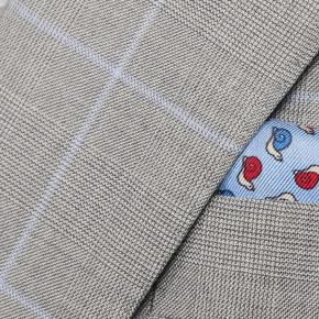 Light Grey Plaid with Lavender Overcheck Suit  - thumbnail image 1