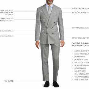 Light Grey Plaid with Lavender Overcheck Suit  - thumbnail image 3