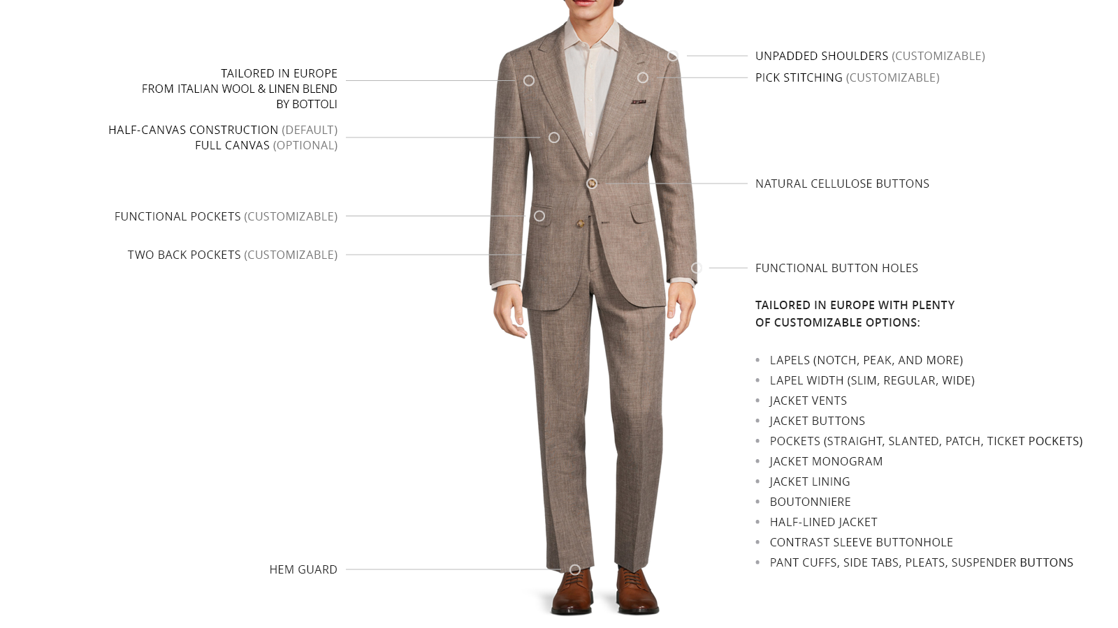 Natural Brown Wool & Linen Suit - slider image 3