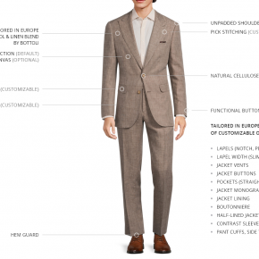 Natural Brown Wool & Linen Suit - thumbnail image 3