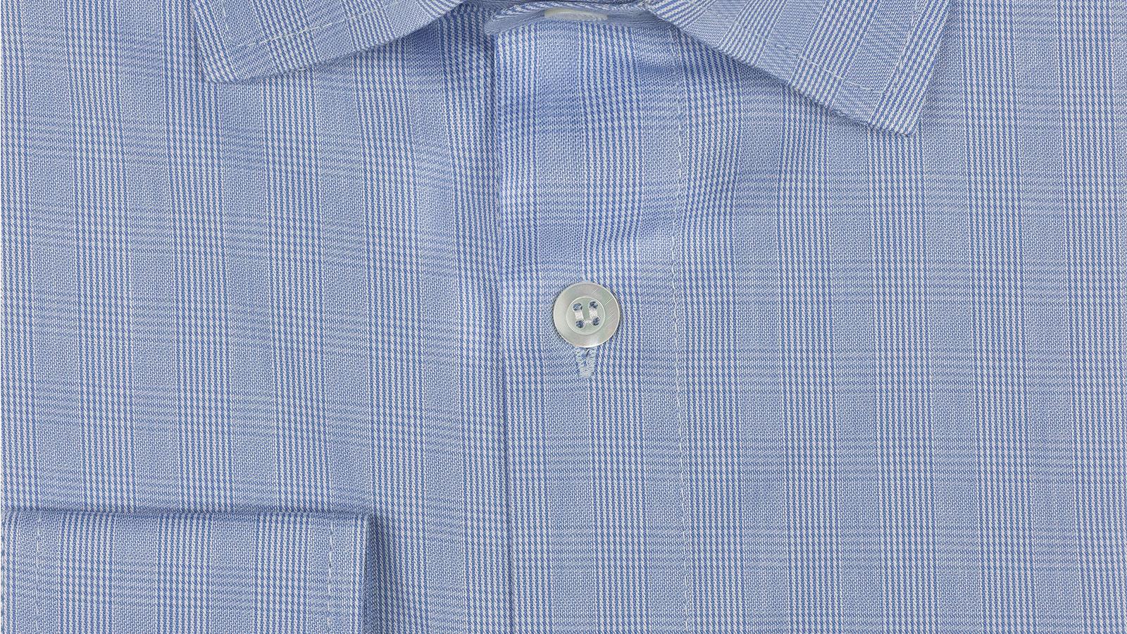 Light Blue Plaid Cotton Shirt - slider image 2