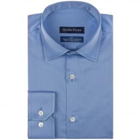 Blue Cotton Twill Shirt - thumbnail image 1