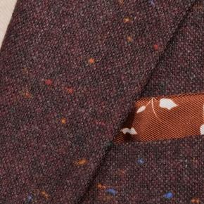 Burgundy Donegal Tweed Wool & Cashmere Suit - 0