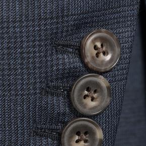 Navy Plaid 21 Micron Wool Suit - 1