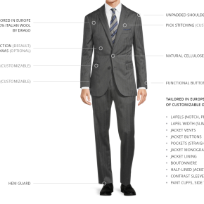 Grey Herringbone Suit - 2