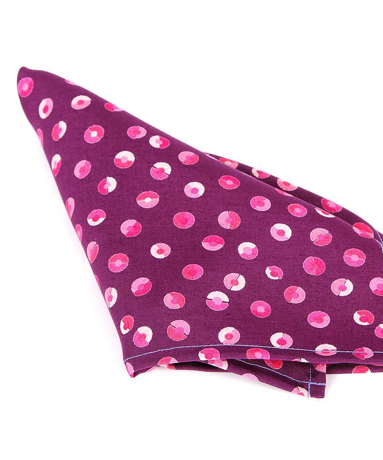 Pink & Purple Patterned Cotton Pocket Square