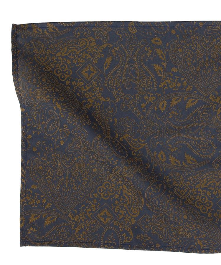 Dark Grey Paisley Pocket Square