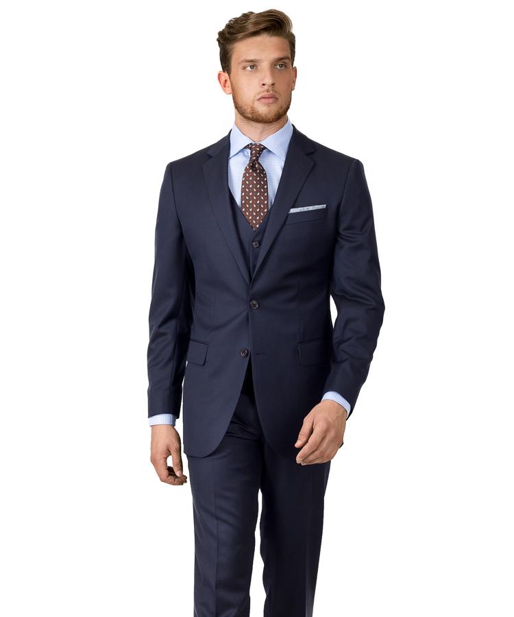Micro Pinstripe Navy 3 Piece Suit - Oliver Wicks