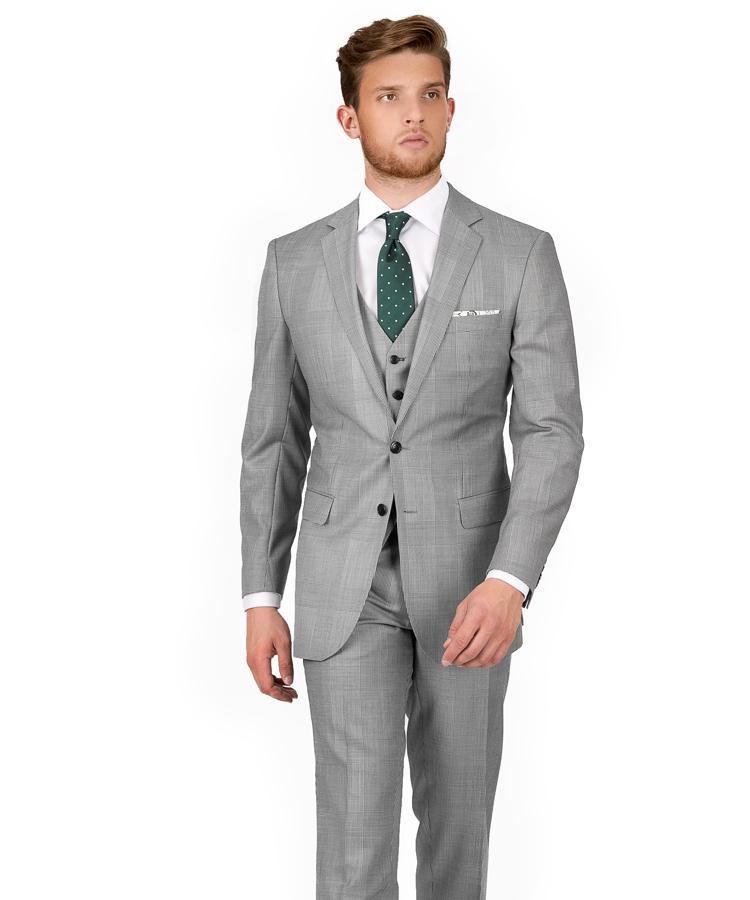Grey Glen Plaid 3 Piece Suit