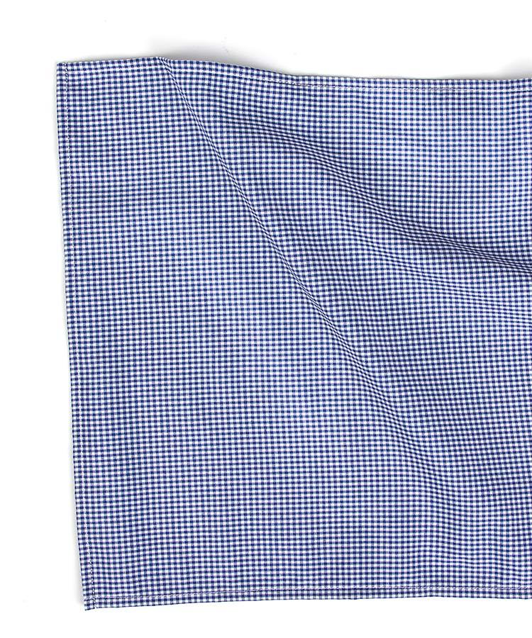 Blue Gingham Cotton Pocket Square
