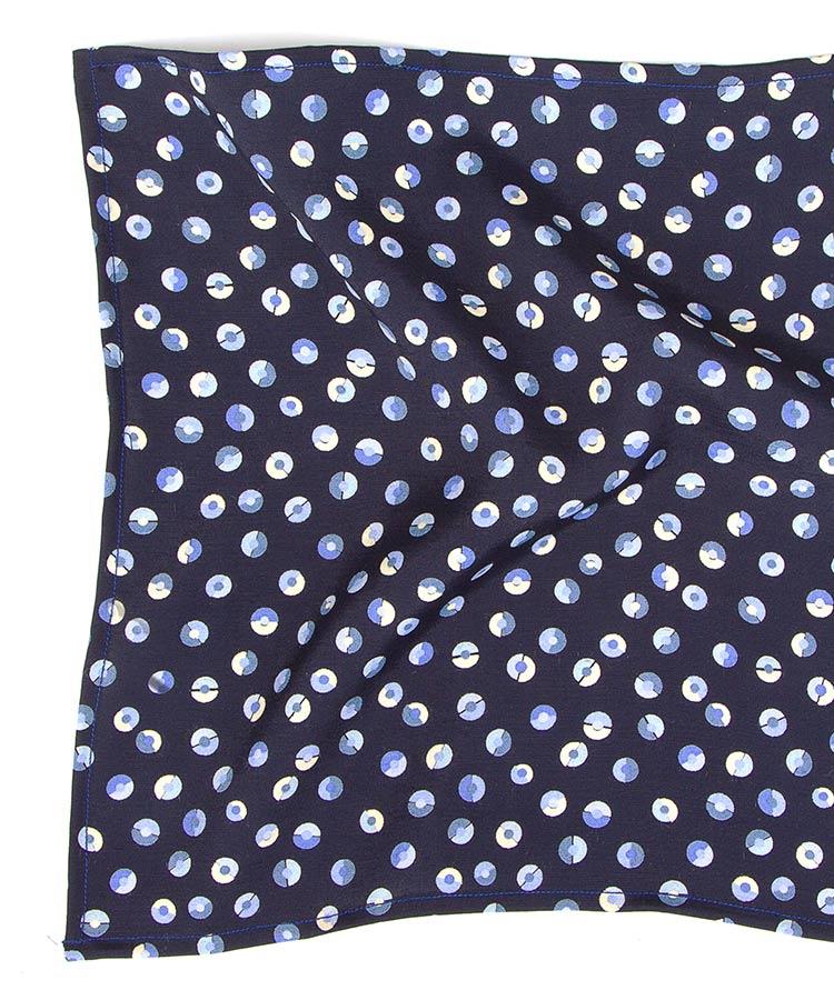 Navy & Blue Patterned Cotton Pocket Square