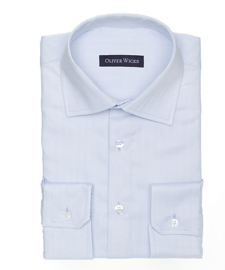 Light Blue Herringbone Shirt
