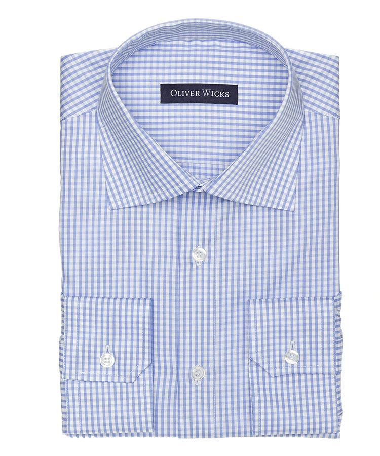 Blue Gingham Cotton Shirt