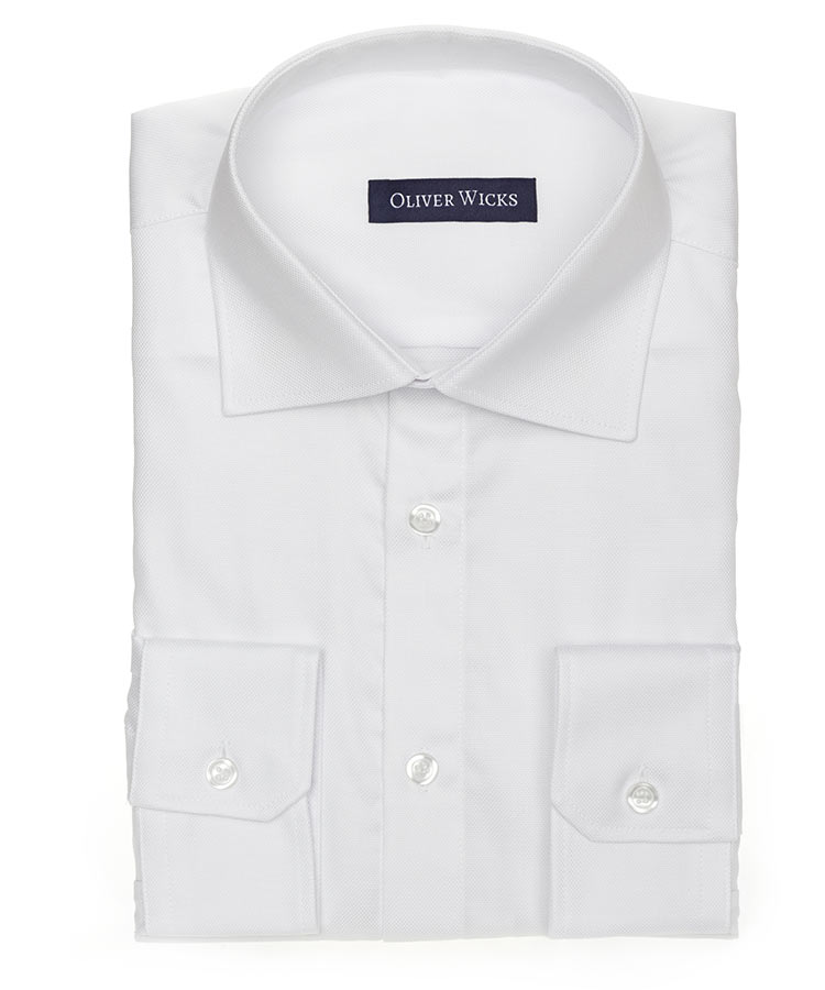 White Two-Ply Cotton Oxford Shirt