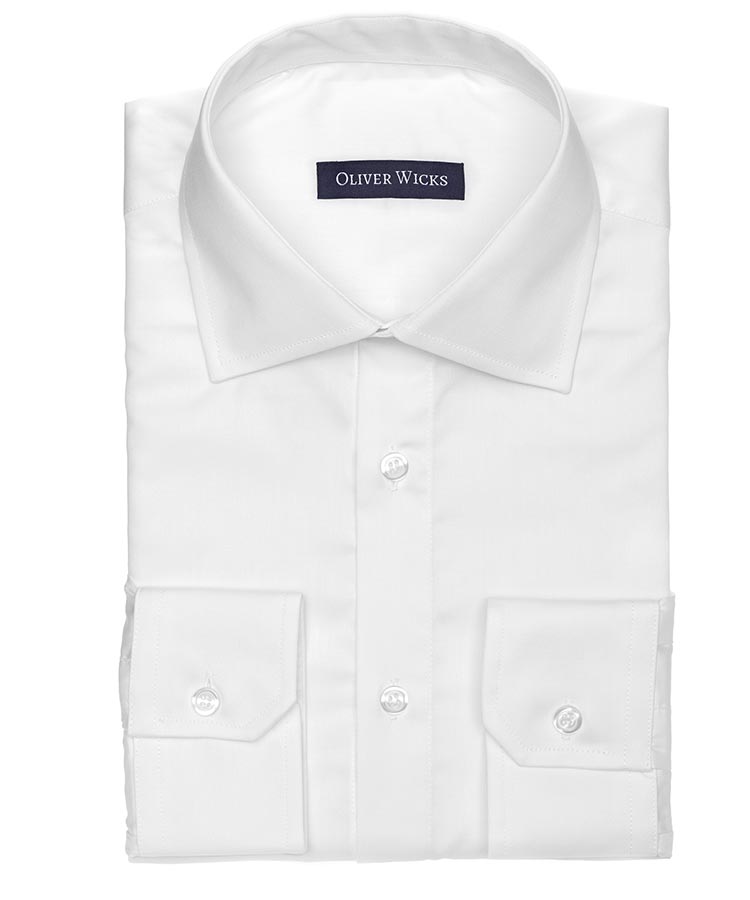 White Two-Ply Twill Shirt