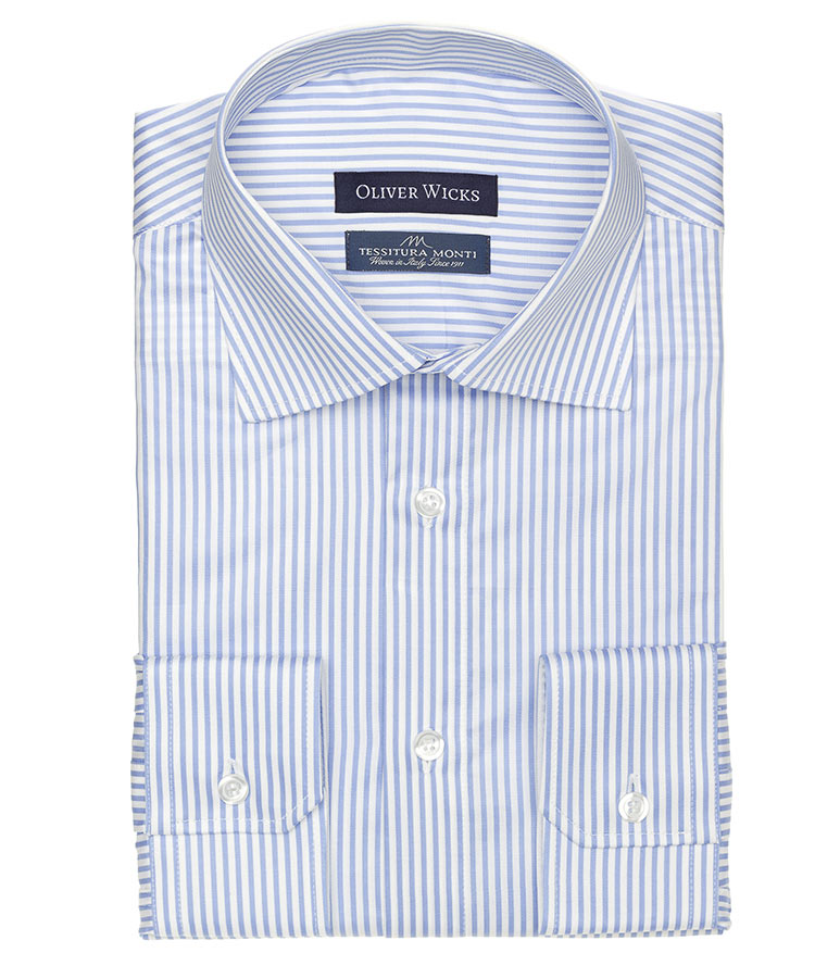 Light Blue Stripe Shirt in Two-Ply Cotton