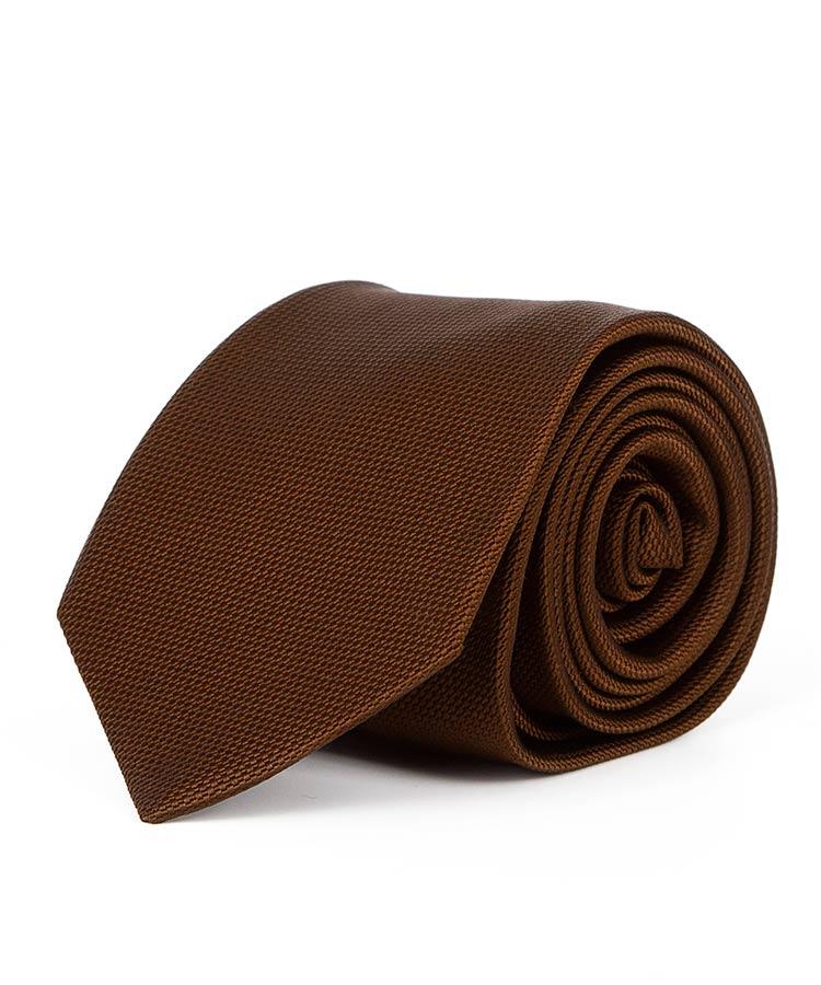Brown Italian Silk and Cotton Tie