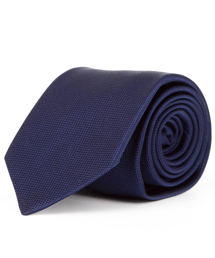 Italian Silk and Cotton Navy Tie