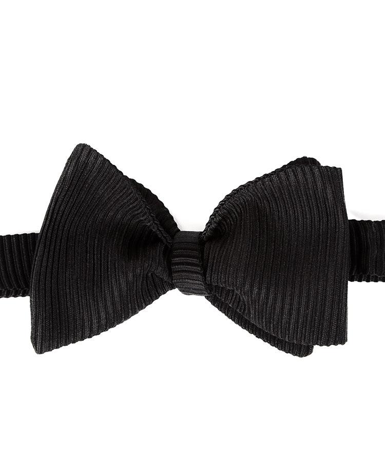 Black Striped Italian 100% Silk Bow Tie