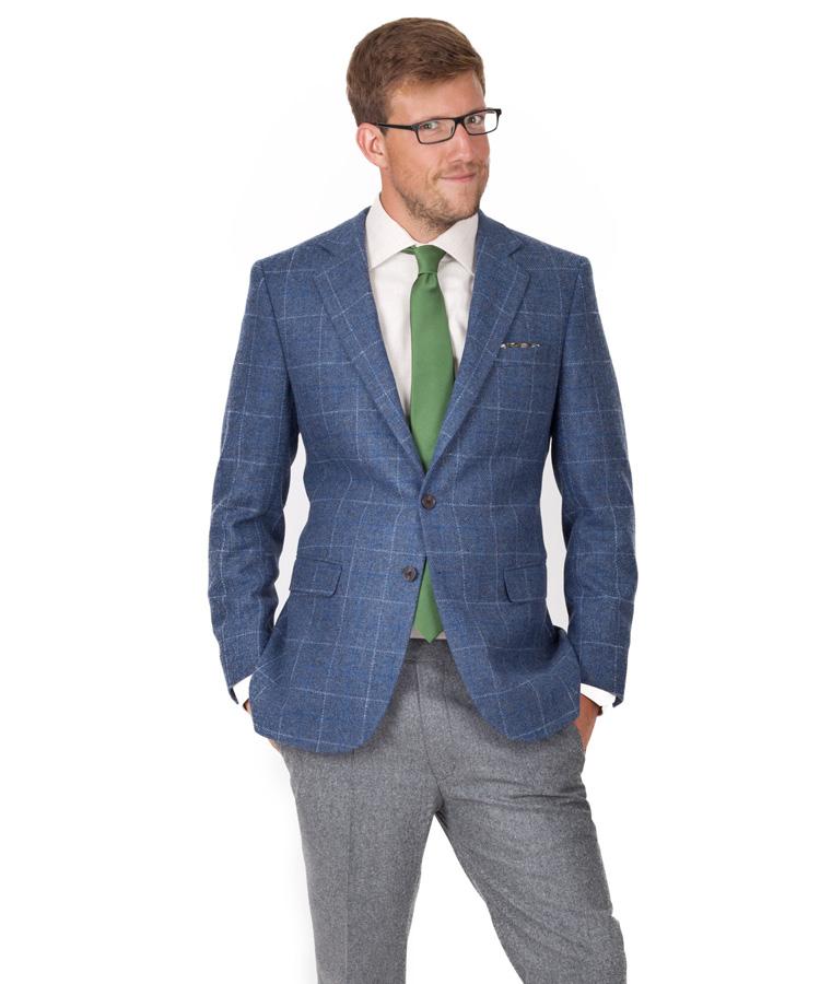Blue Check Shetland Tweed Blazer