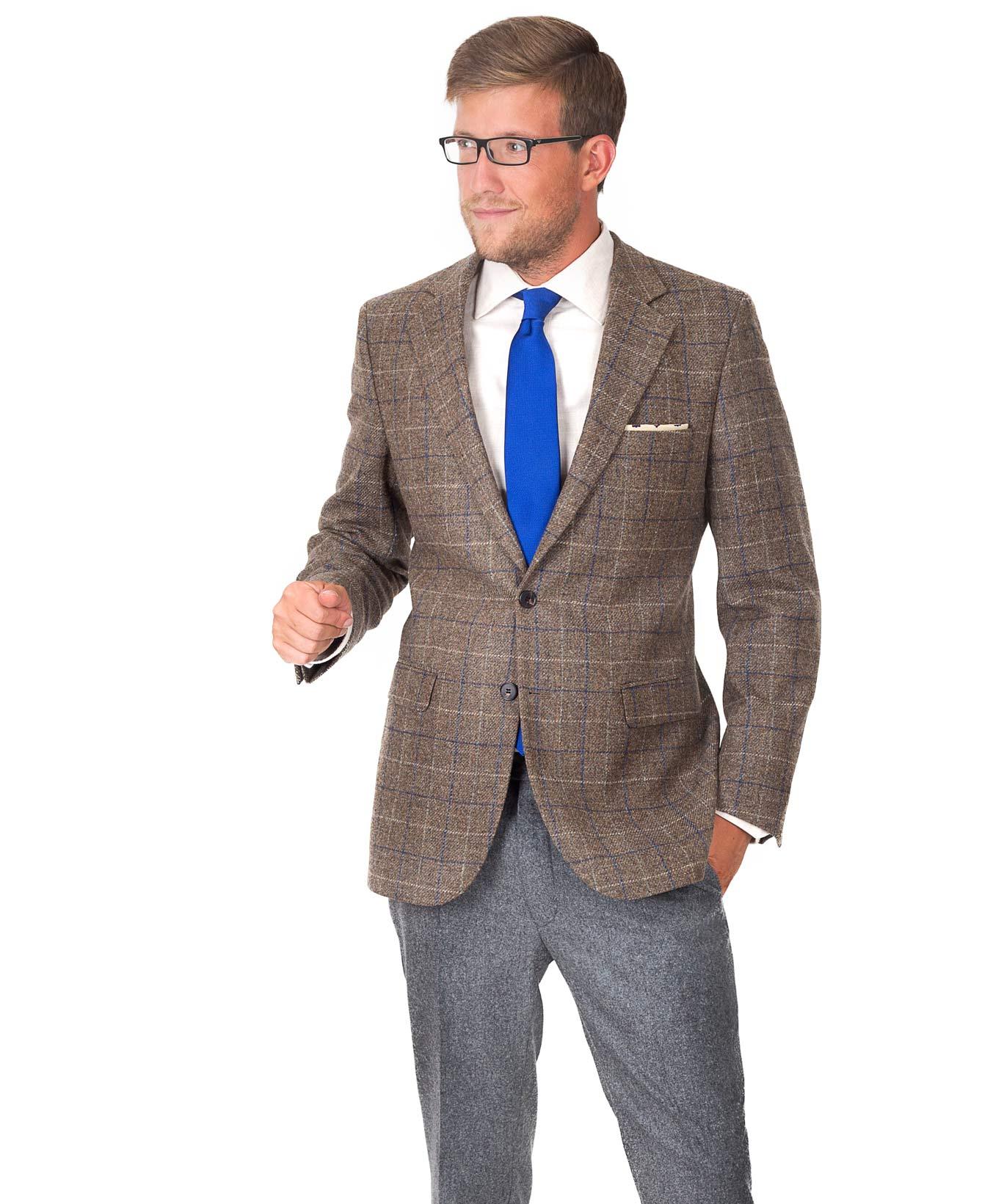 Brown Check Shetland Tweed Blazer