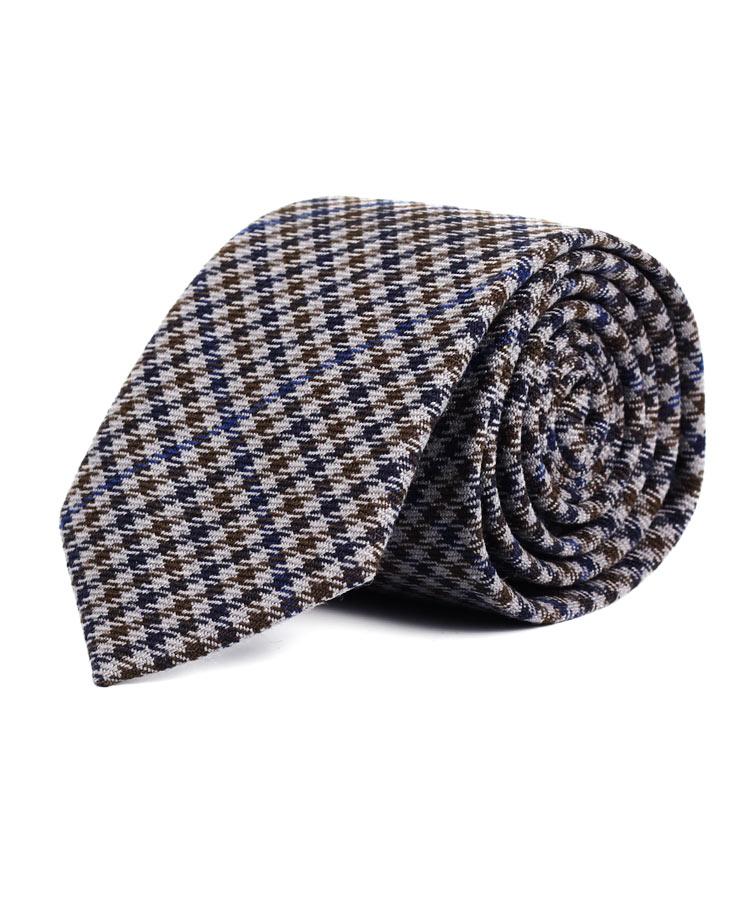 Brown and Blue Checks Tie