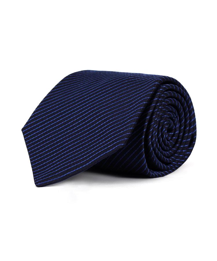 Navy Pinstripe Italian 100% Silk Tie