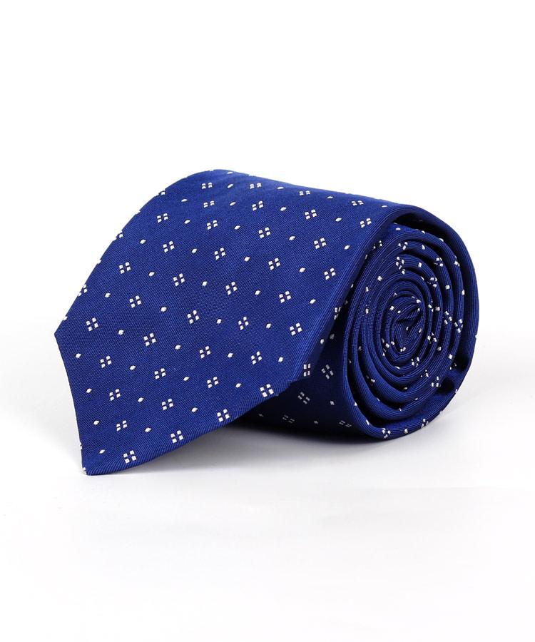 Navy Geometric Italian 100% Silk Tie