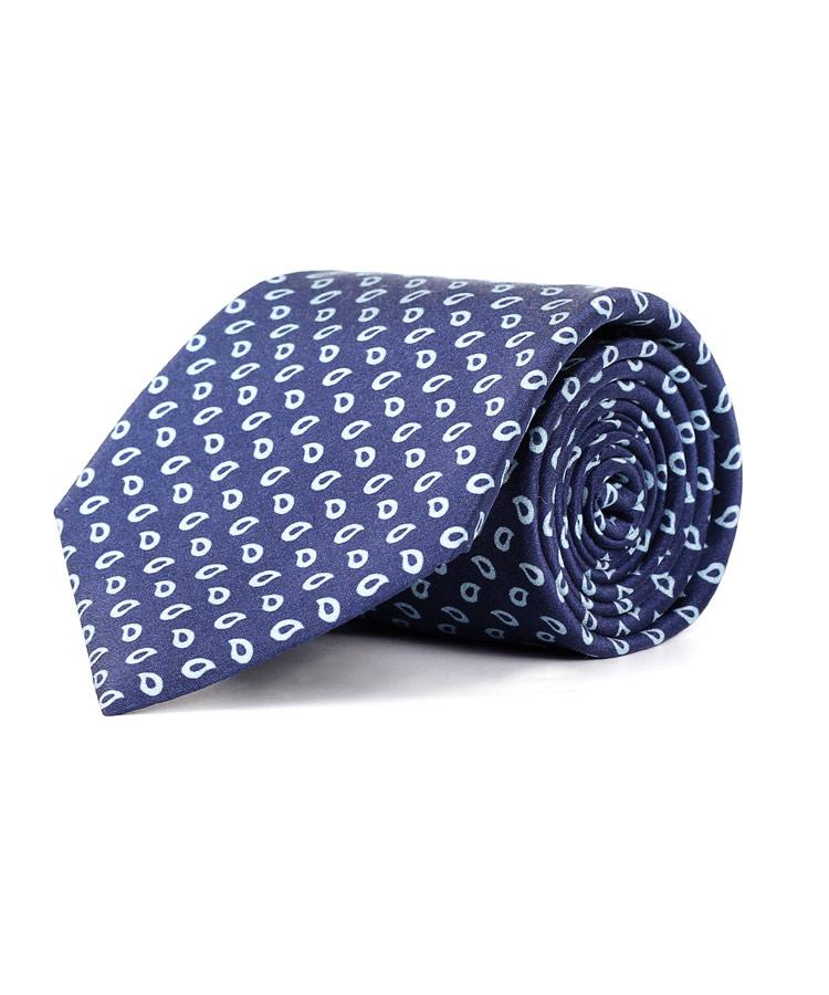 Navy Paisley 100% Silk Tie