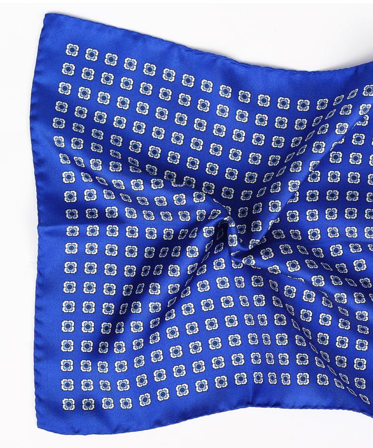 Intense Blue Italian 100% Silk Pocket Square