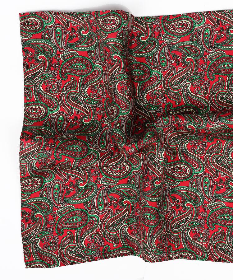 Italian Red & Green 100% Silk Pocket Square