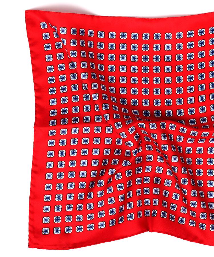 Fire Red Italian 100% Silk Pocket Square
