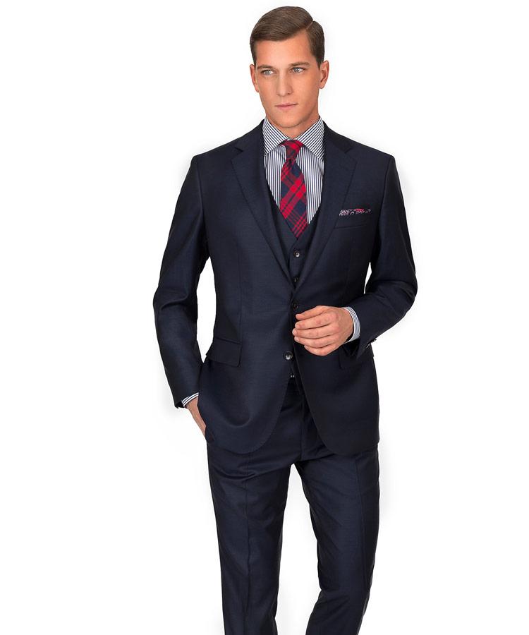 Solid Light Navy 3 Piece Suit