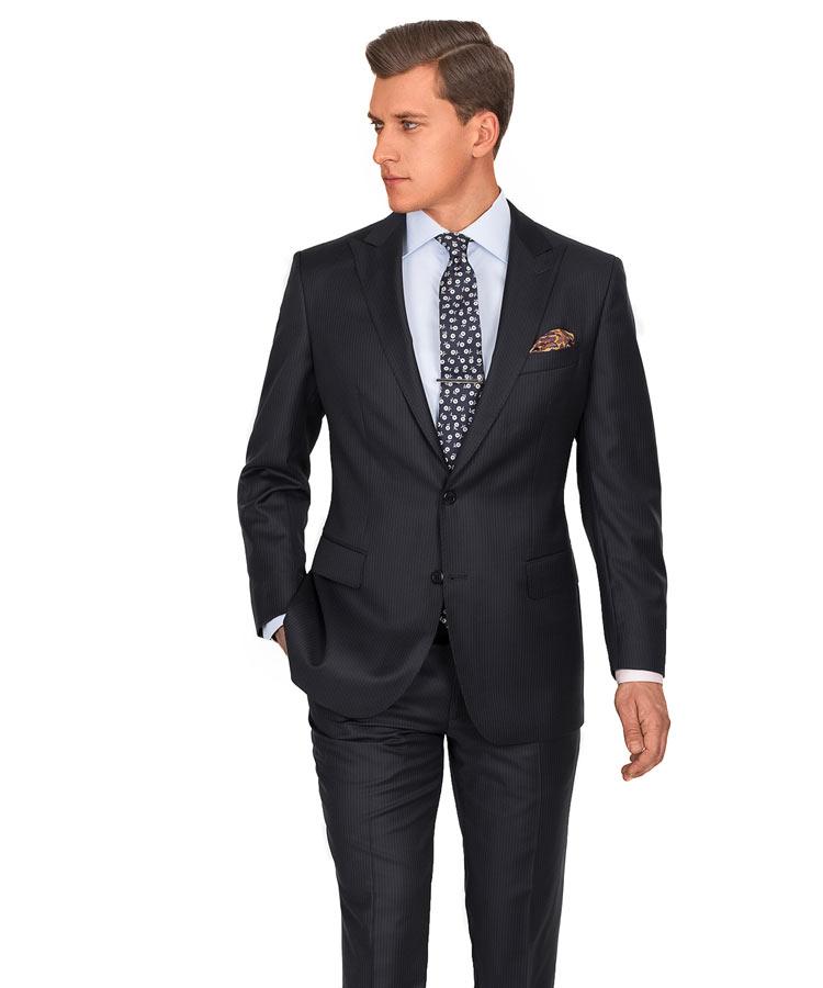 Premium Charcoal Pinstripe Suit