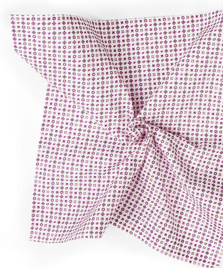 White Patterned Cotton Pocket Square